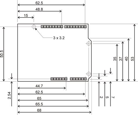 physical dimensions of arduino uno .